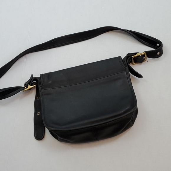 Vintage Coach black leather crossbody bag  purse - Picture 8 of 12